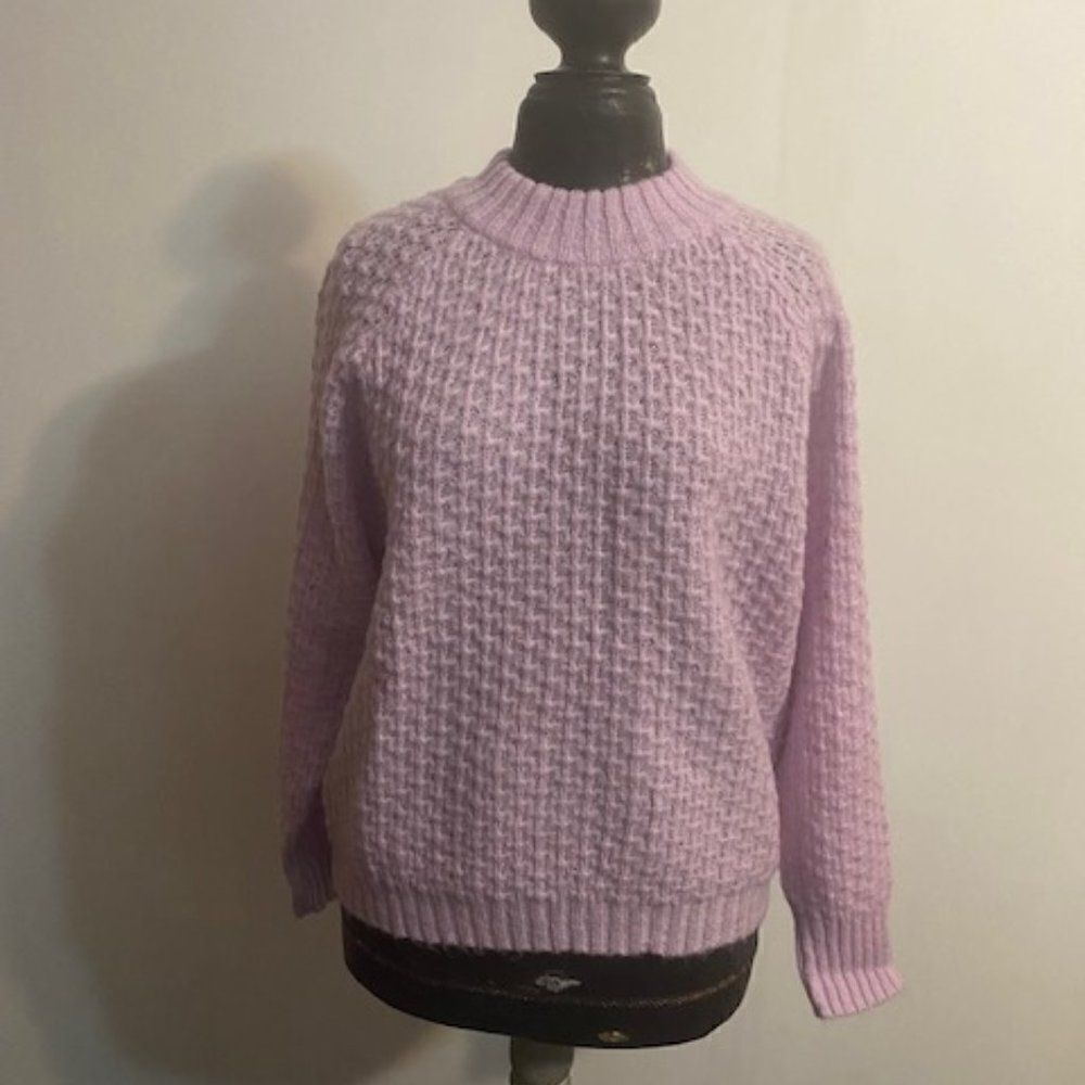FRNCH Lavender Waffle Knit sweater, size S/M